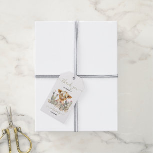 Étiquettes-cadeau Highland Cow Baby shower Cactus