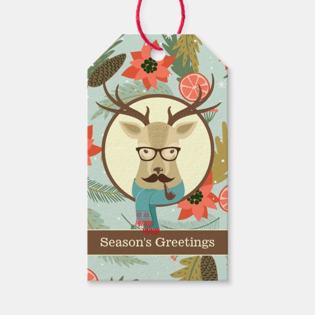Étiquettes-cadeau Hipster Deer Christmas (Devant)