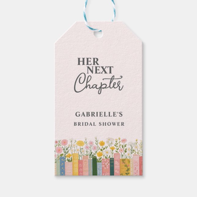 Étiquettes-cadeau Histoire Florale de Mariage Livre 'Son Prochain Ch (Devant)