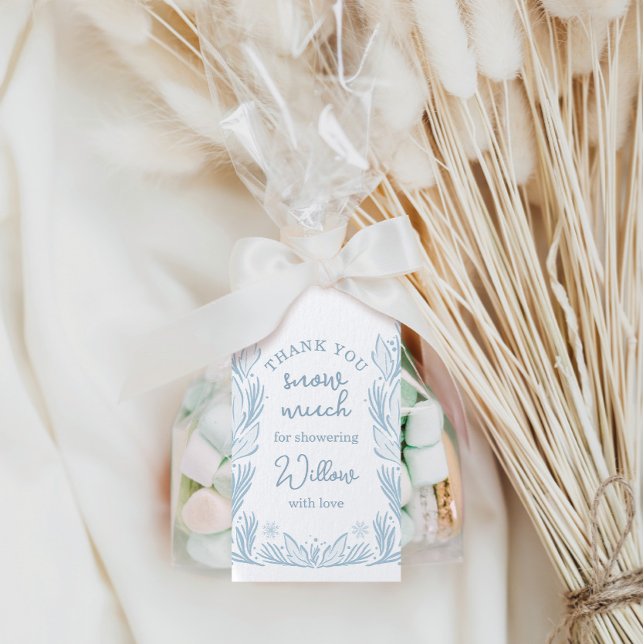 Étiquettes-cadeau Hiver Frost Flocon de neige Baby shower bébé Il fa (Créateur téléchargé)