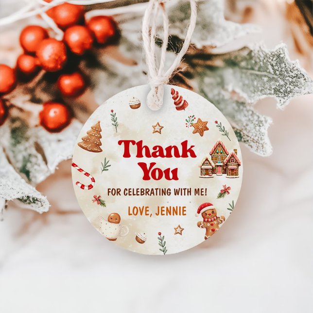 Étiquettes Cadeau Hiver Maison pain d'épices Noël 1er anniversaire (Créateur téléchargé)