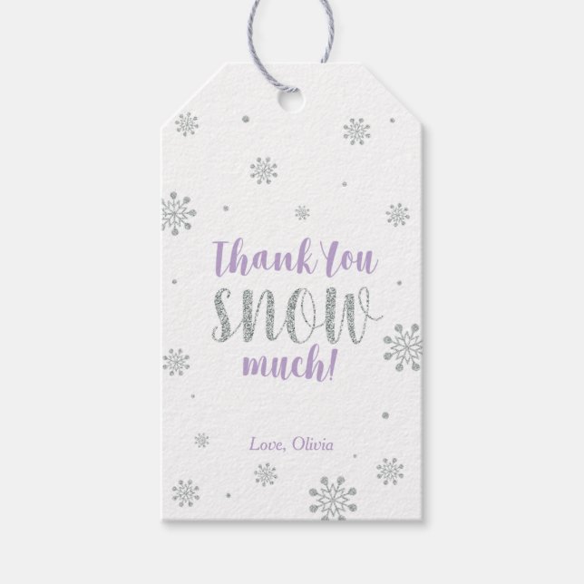 Étiquettes-cadeau Hiver merveilleux Merci neige beaucoup Favoriser t (Devant)