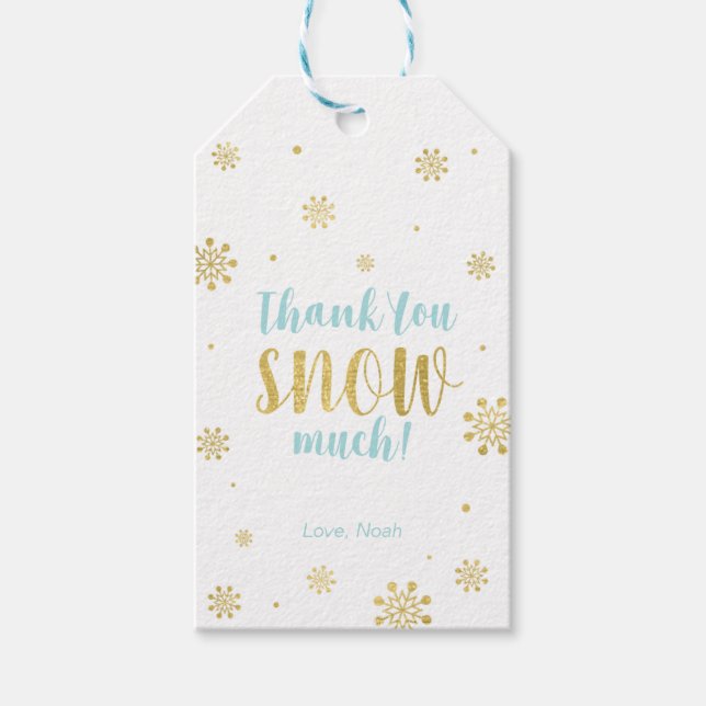 Étiquettes-cadeau Hiver merveilleux Merci neige beaucoup Favoriser t (Devant)