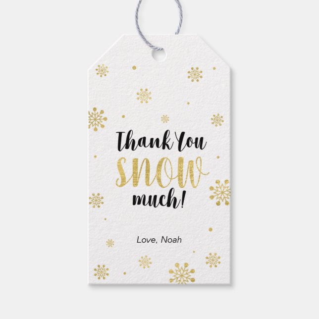 Étiquettes-cadeau Hiver merveilleux Merci neige beaucoup Favoriser t (Devant)
