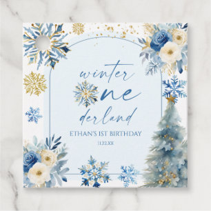 Étiquettes Cadeau Hiver Onederland Flocon de neige 1ère fête d'anniv