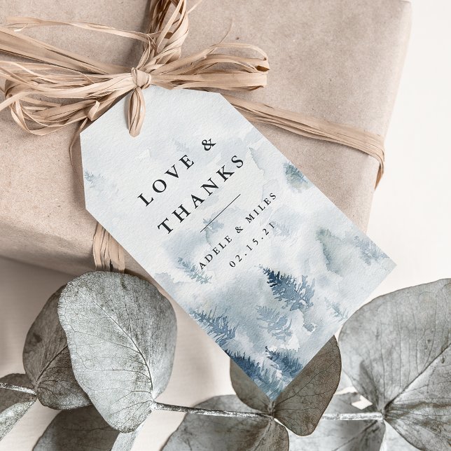 Étiquettes-cadeau Hiver Reverie Mariage Merci Favoriser (Créateur téléchargé)
