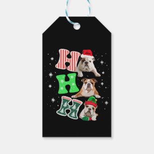 Étiquettes-cadeau Ho Ho Ho Santa en Anglais Bouledogue Rennes Noël 
