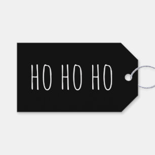 Étiquettes-cadeau HO HO HO Secret Santa   Noël noir de fêtes