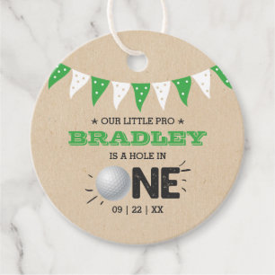 Étiquettes Cadeau Hole In One Boys Golf 1er Anniversaire Par tee