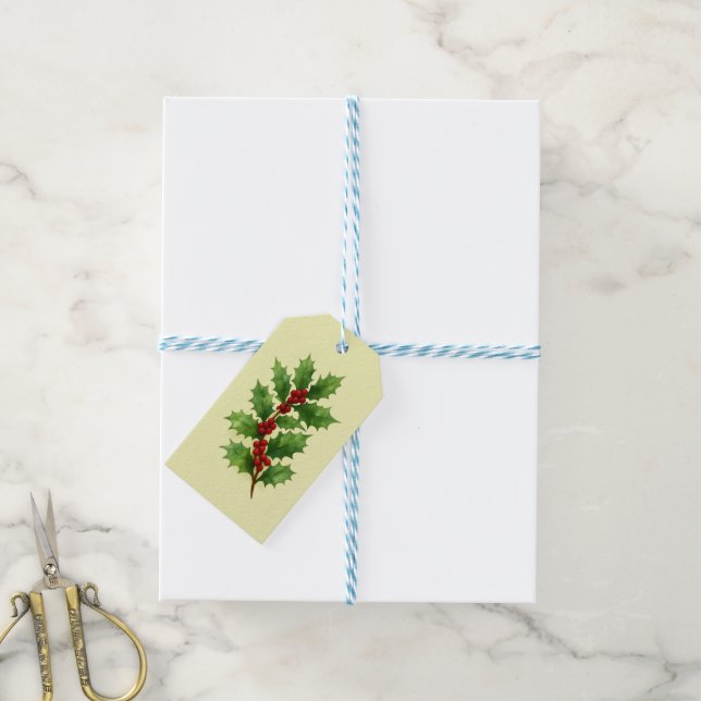 Étiquettes-cadeau Holly & Berries Gift Tag (Avec de laficelle)