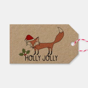 Étiquettes-cadeau Holly Jolly Fox