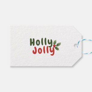 Étiquettes-cadeau Holly Jolly – Police de caractères festive pour le