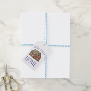 Étiquettes-cadeau Home Sweet Home Gingerbread Maison Vacances