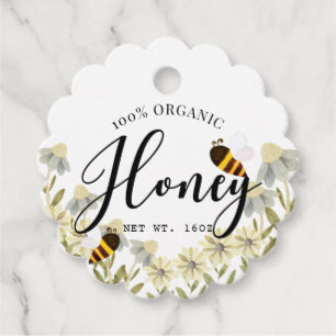 Étiquettes Cadeau Honey Jar Apiary Bee Farm Daisy