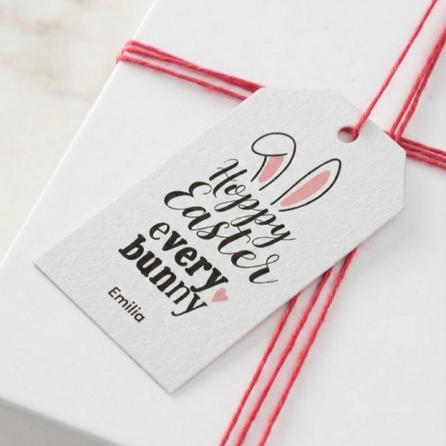Étiquettes-cadeau Hoppy Easter Every Bunny Custom Name (Créateur téléchargé)