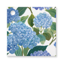Hortensias bleus aquarelle florale