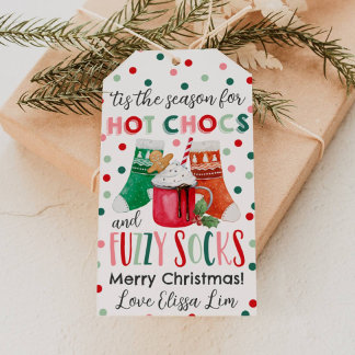 Étiquettes-cadeau Hot Chocs And Fuzzy Socks Christmas Gift Tag