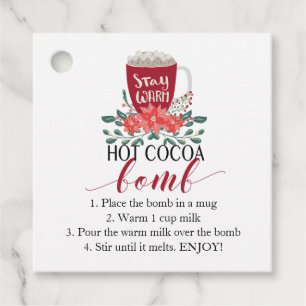 Étiquettes Cadeau Hot Cocaca Bomb direction Noël carré