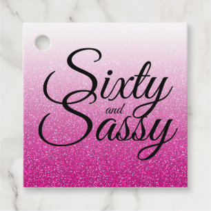 Étiquettes Cadeau Hot Pink Parties scintillant Ombre 60 et Sassy 60e