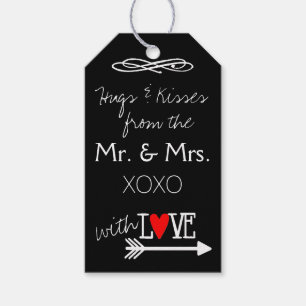 Étiquettes-cadeau Hugs and Kisses from The Mr and Mrs Hand Written
