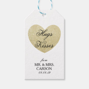 Étiquettes-cadeau Hugs & Kisses Wedding Favor Gift
