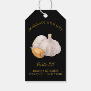 Étiquettes-cadeau Huile d'ail maison simple Hang Tag l Noir