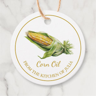 Étiquettes Cadeau Huile de maïs maison simple Hang Tag l Blanc