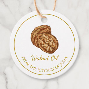 Étiquettes Cadeau Huile de noix maison simple Hang Tag l Blanc