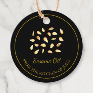 Étiquettes Cadeau Huile de sésame maison simple Hang Tag l Noir
