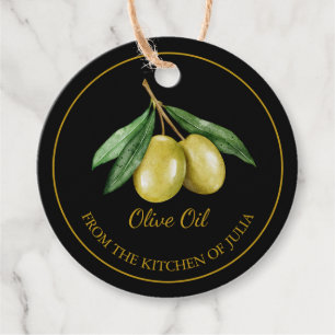 Étiquettes Cadeau Huile d'olive maison simple Hang Tag l Blanc