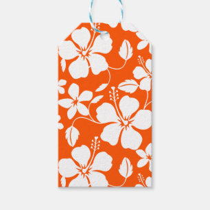 ÉTIQUETTES-CADEAU HULA HAWAIIENNE (TRÈS ORANGE)