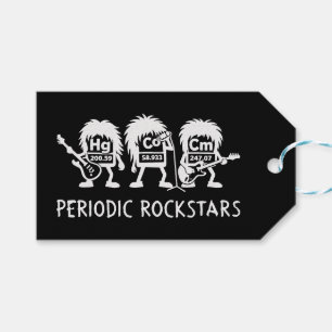 Étiquettes-cadeau Humour de chimie des Rockstars périodiques