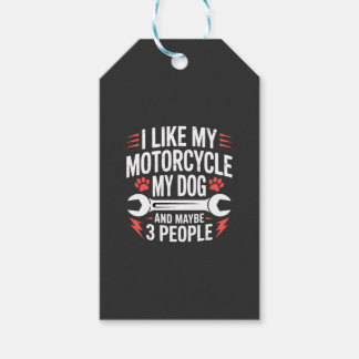 Étiquettes-cadeau Humour de propriétaire de chien moto