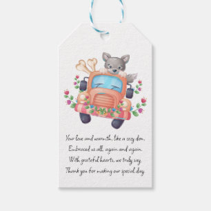 Étiquettes-cadeau hurler avec Joy Cute Grey Wolf