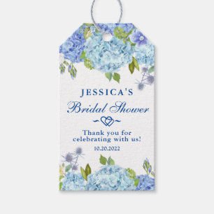 Étiquettes-cadeau Hydrangea Bleue  Remerciement de Baby Shower Flora