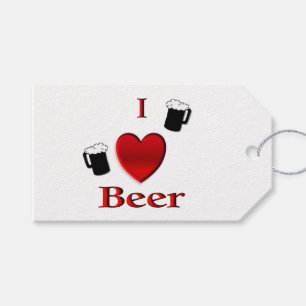 Étiquettes-cadeau I Heart Beer Design