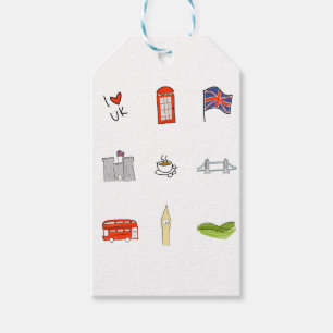 Étiquettes-cadeau I Heart Royaume-Uni, British Love, UK