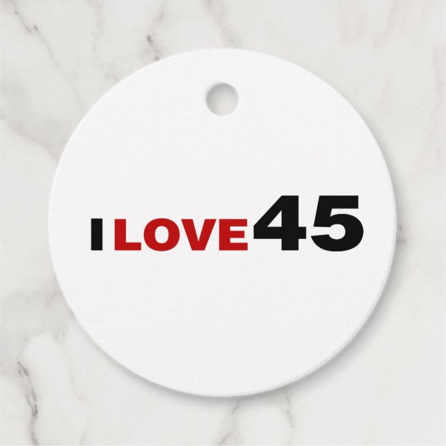 Étiquettes Cadeau I Love 45 (Devant)