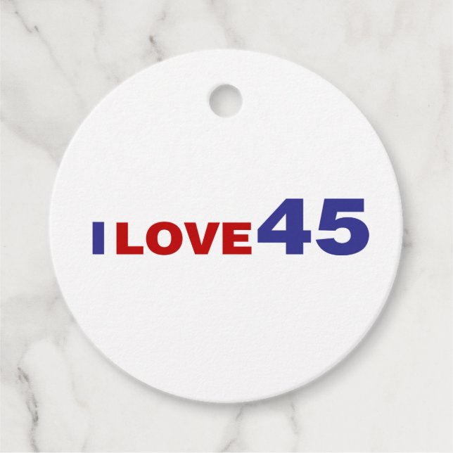 Étiquettes Cadeau I Love 45 (Devant)