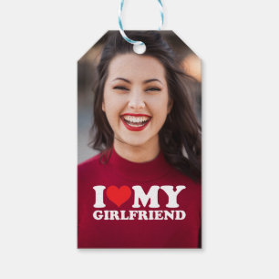 Étiquettes-cadeau I Love My Girlfriend Photo personnalisée