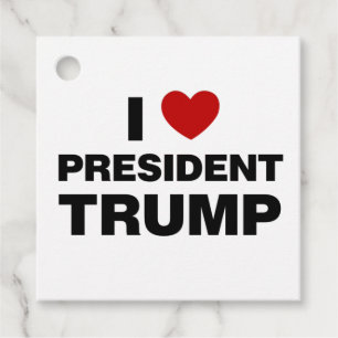 Étiquettes Cadeau I Love Président Trump Heart