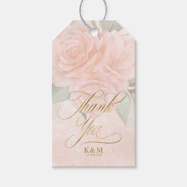 Étiquettes-cadeau ID828 Merci Rose souple (Devant)