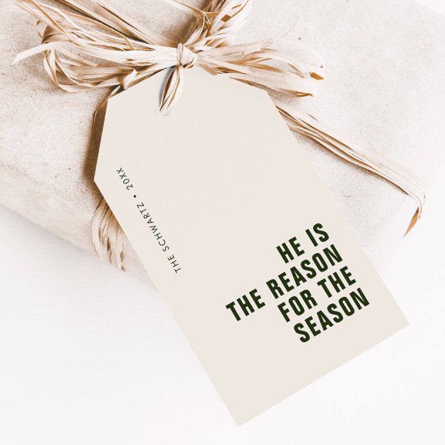 Étiquettes-cadeau Il est la raison de la saison Christian Holiday (Créateur téléchargé)