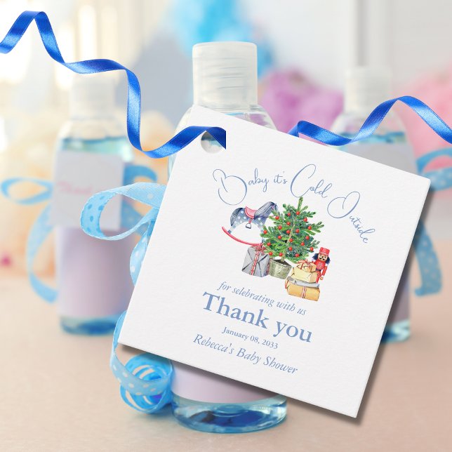 Étiquettes Cadeau Il fait froid à l'extérieur du Baby shower de Noël (Créateur téléchargé)