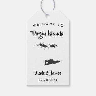 Étiquettes-cadeau Îles Vierges Mariage Welcome Bag, Carte