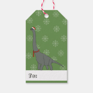 Étiquettes-cadeau illusima Dinosaure à long cou Flocons de neige de 