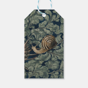 Étiquettes-cadeau Illustration Art Nouveau Vintage Escargot Botaniqu