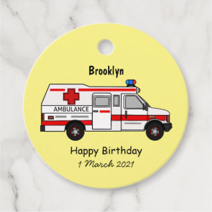 Étiquettes Cadeau Illustration d'ambulance