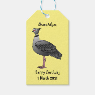 Étiquettes-cadeau illustration de dessin animé d'oiseau crieur du Su