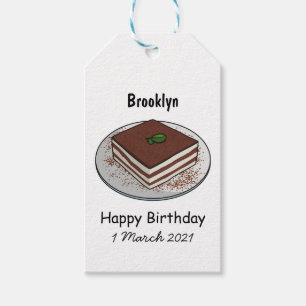 Étiquettes-cadeau Illustration de gâteau de Tiramisu